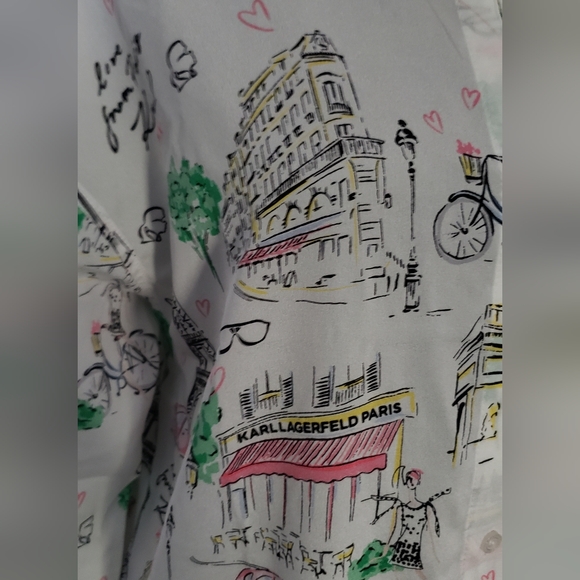 Karl Lagerfeld White Graphic Shirt Jacket - Picture 3 of 8